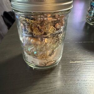 Jar of Mixed Beads and Charms